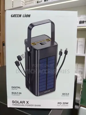 Green Lion Solar X Power Bank - Black