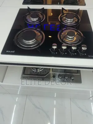 Bolesi Built-in 4 Burner Gas Hob – Tempered Glass, Auto Ignition