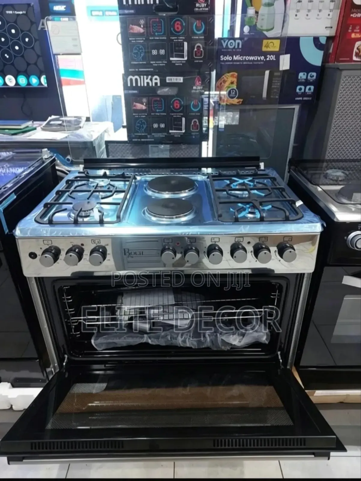 Roch Standing Cooker Reck-9042-Ss (90×60cm) 4+2 With Electric Oven