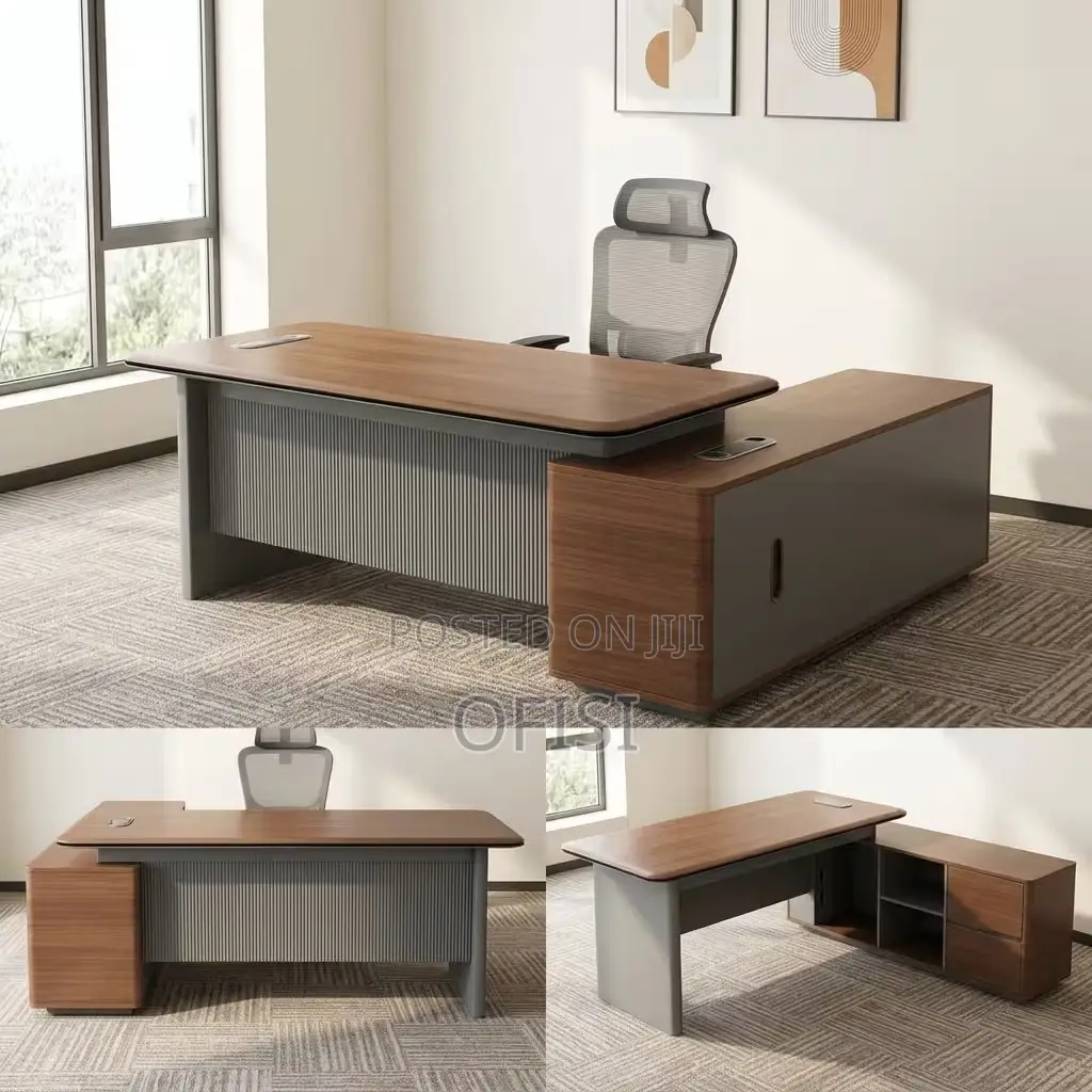 Office Desk; Modern L-Shaped Executive Desk - 1.8 Meters