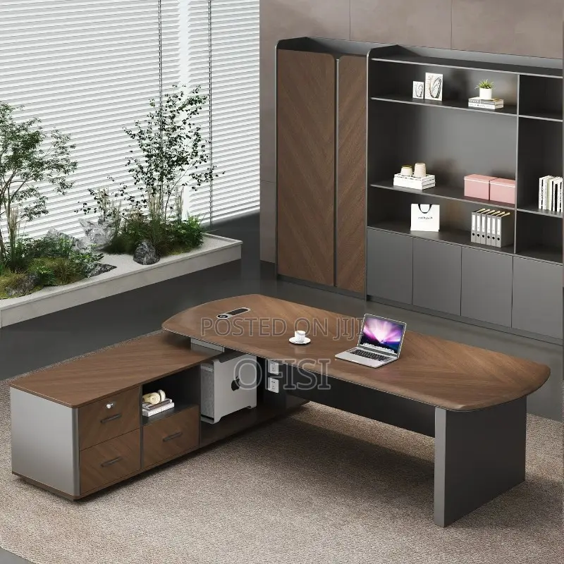 Office Desk; Modern L-Shaped Executive Desk - 1.8 Meters