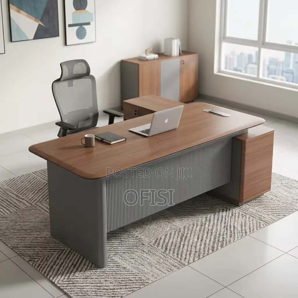 Office Desk; Modern L-Shaped Executive Desk - 1.8 Meters