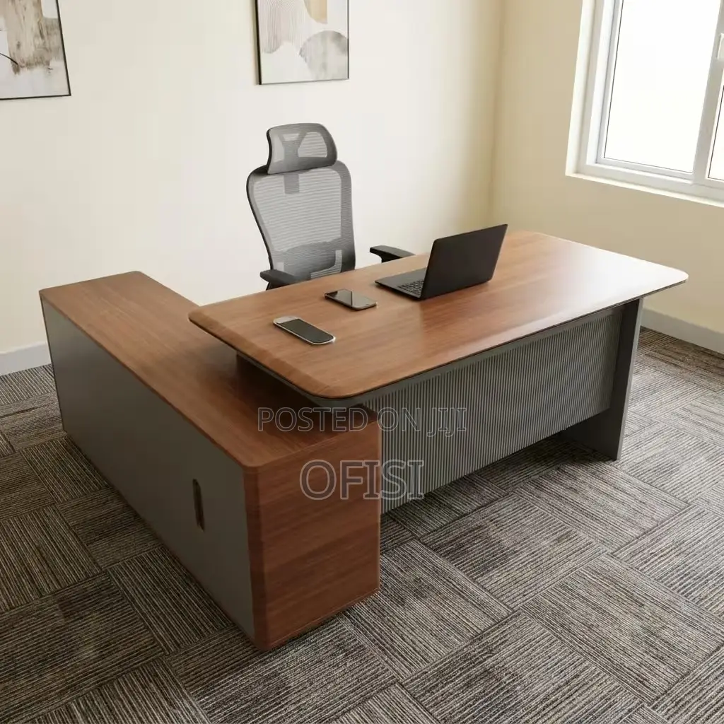 Office Desk; Modern L-Shaped Executive Desk - 1.8 Meters