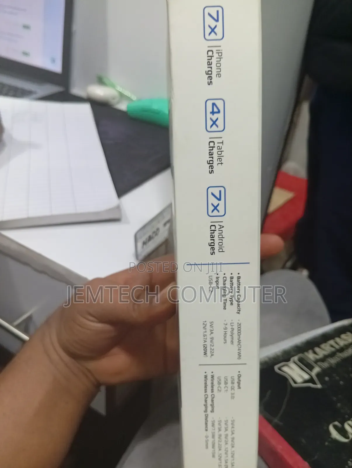 Promate 20000mAh Ultra Slim Wireless Charging Power Bank 15W Wireless