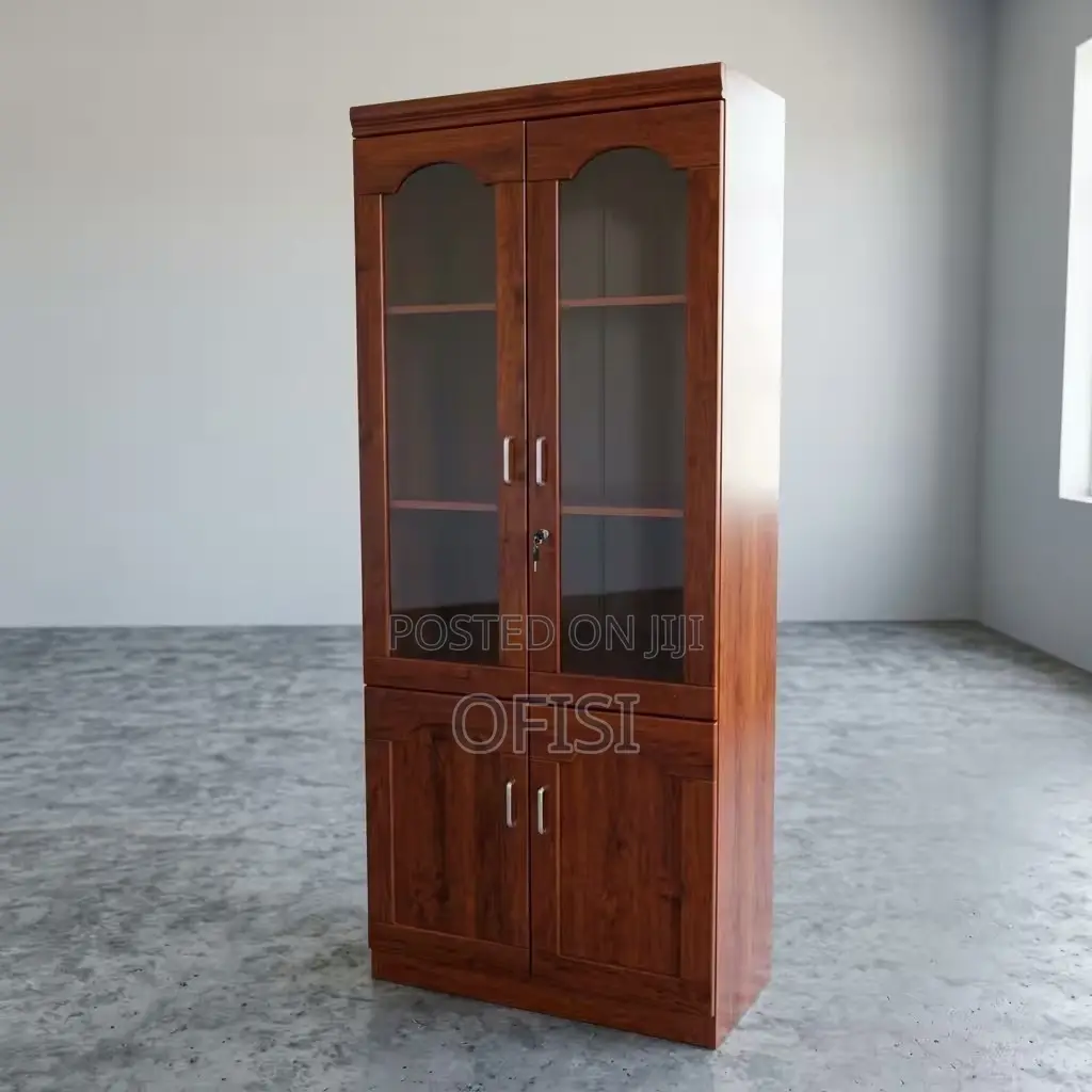 Office Cabinet; 2-Door Executive Mahogany Office Cabinet