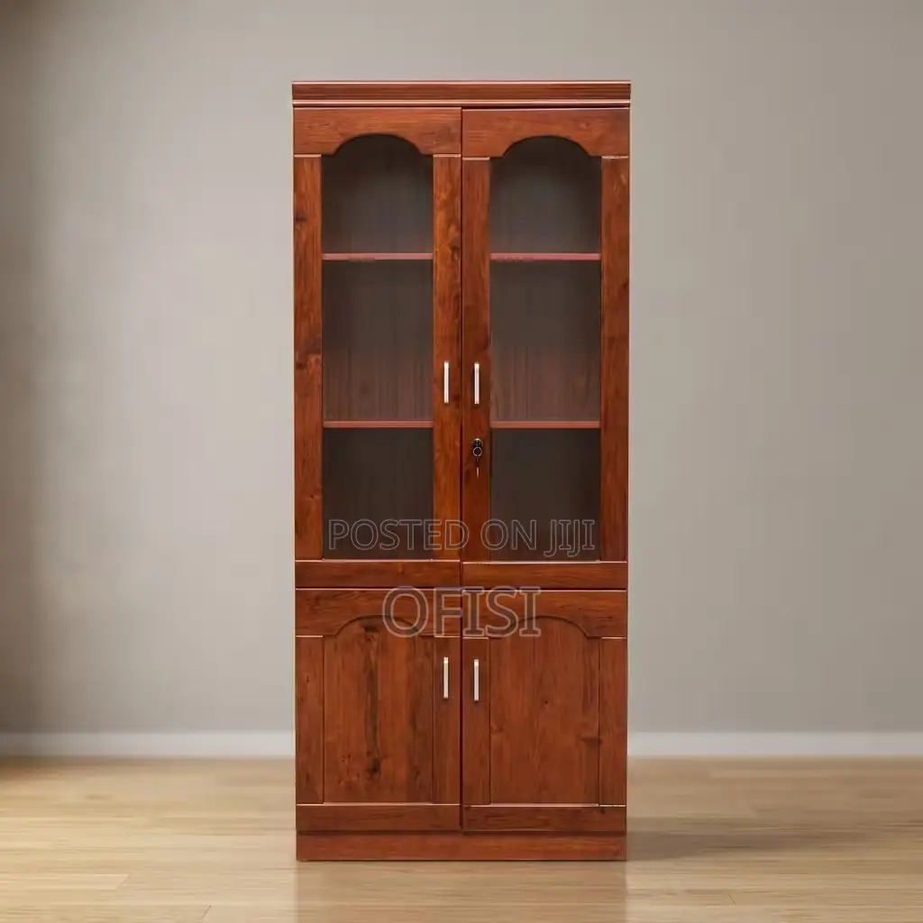 Office Cabinet; 2-Door Executive Mahogany Office Cabinet
