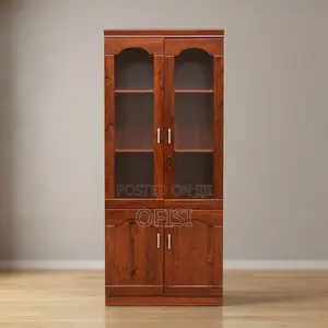 Office Cabinet; 2-Door Executive Mahogany Office Cabinet