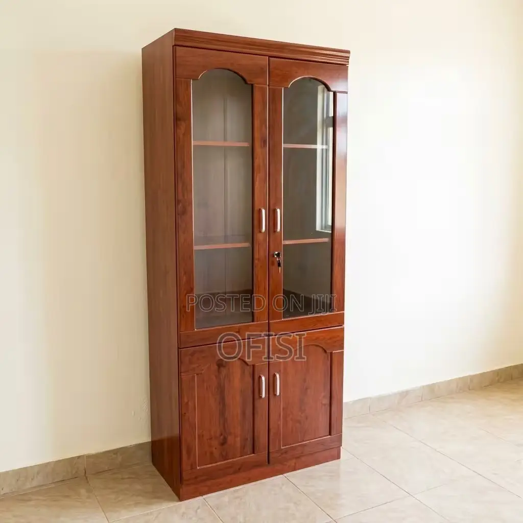 Office Cabinet; 2-Door Executive Mahogany Office Cabinet