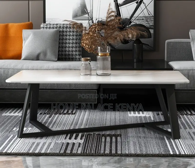Coffee Table: Slate Top Table With Non Slip Special Shape Legs