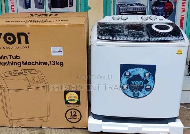 Von Washing Machine Twin Tub Powerful 13kg Capacity for Large Loads