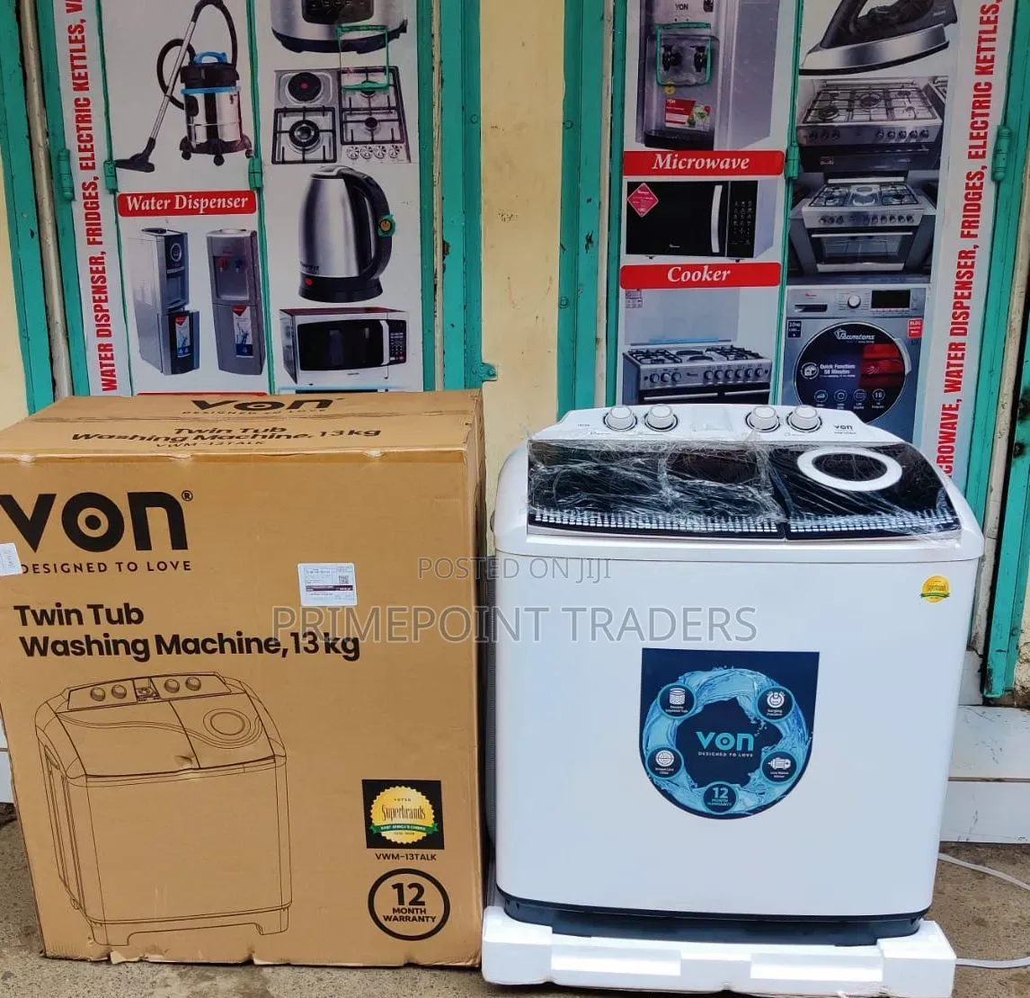 Von Washing Machine Twin Tub Wash and Spin 13kg