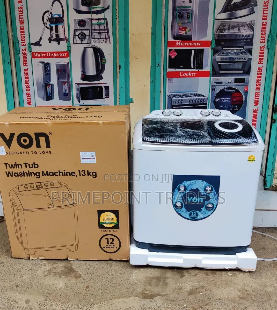 Von Washing Machine Twin Tub Wash and Spin 13kg