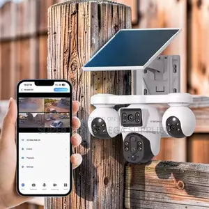 V380 Pro 20mp 4g PTZ Rotating Triple Lens Solar Camera Clear Recording