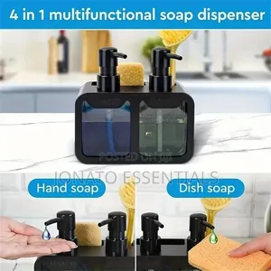4-in-1 Compact Kitchen Soap Dispenser Sponge Holder - Space Saver
