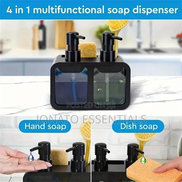 4-in-1 Compact Kitchen Soap Dispenser Sponge Holder - Space Saver