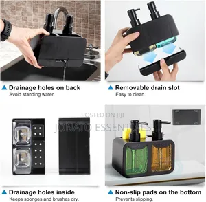 4-in-1 Compact Kitchen Soap Dispenser Sponge Holder - Space Saver