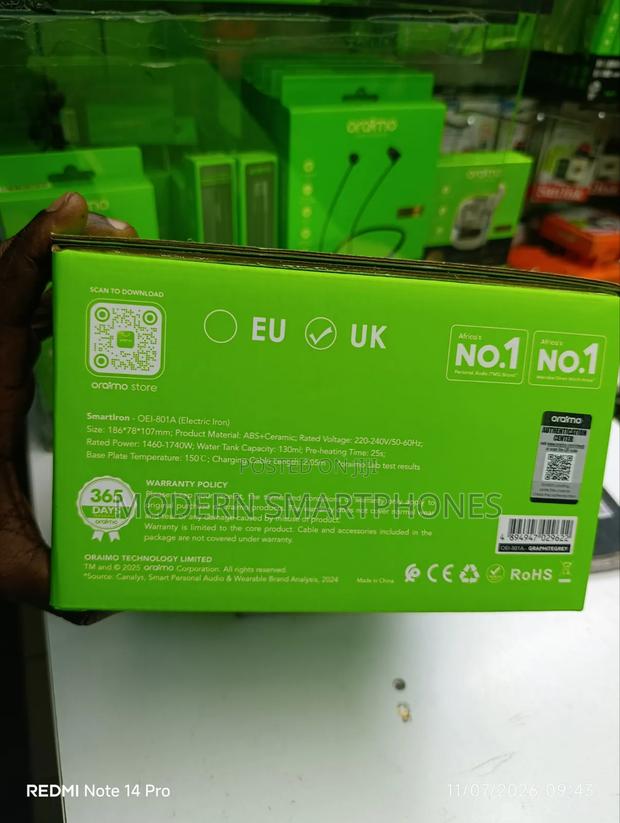 Oraimo Smartiron 1740w Portable Electric Iron - thumbnail 2