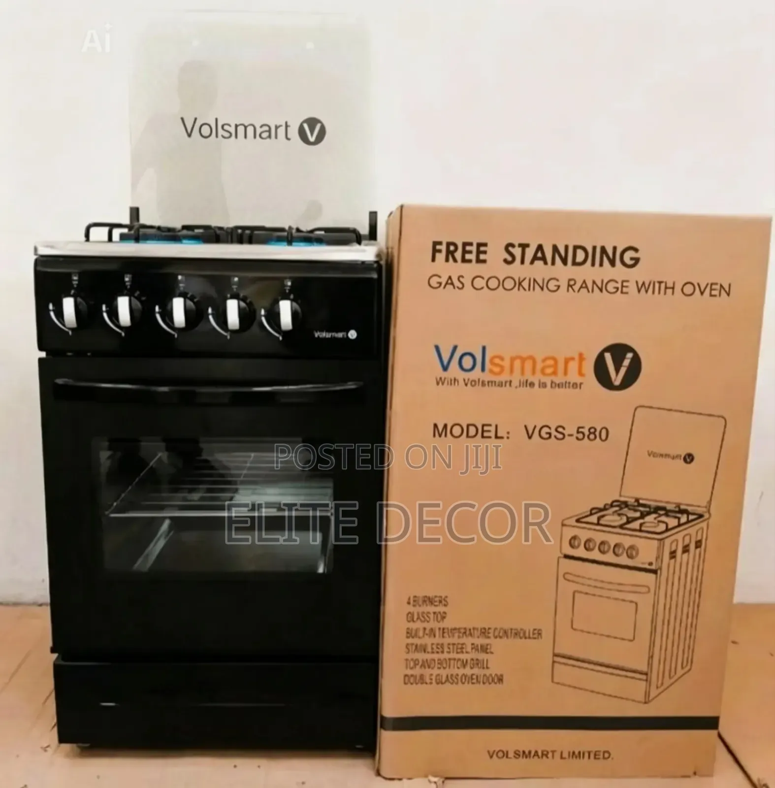 Volsmart 50*55 Full Gas Standing Cooker With Gas Oven