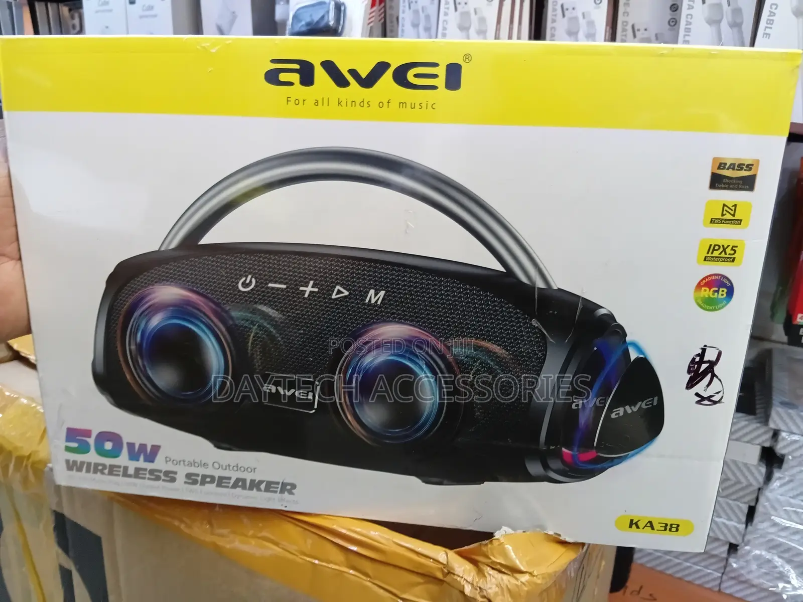 Awei Ka38 50w Wireless Outdoor Speaker Ipx5 Waterproof RGB Light