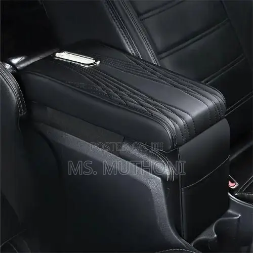 Quality Black Striped Universal Car Armrest Cushion Booster Pad,