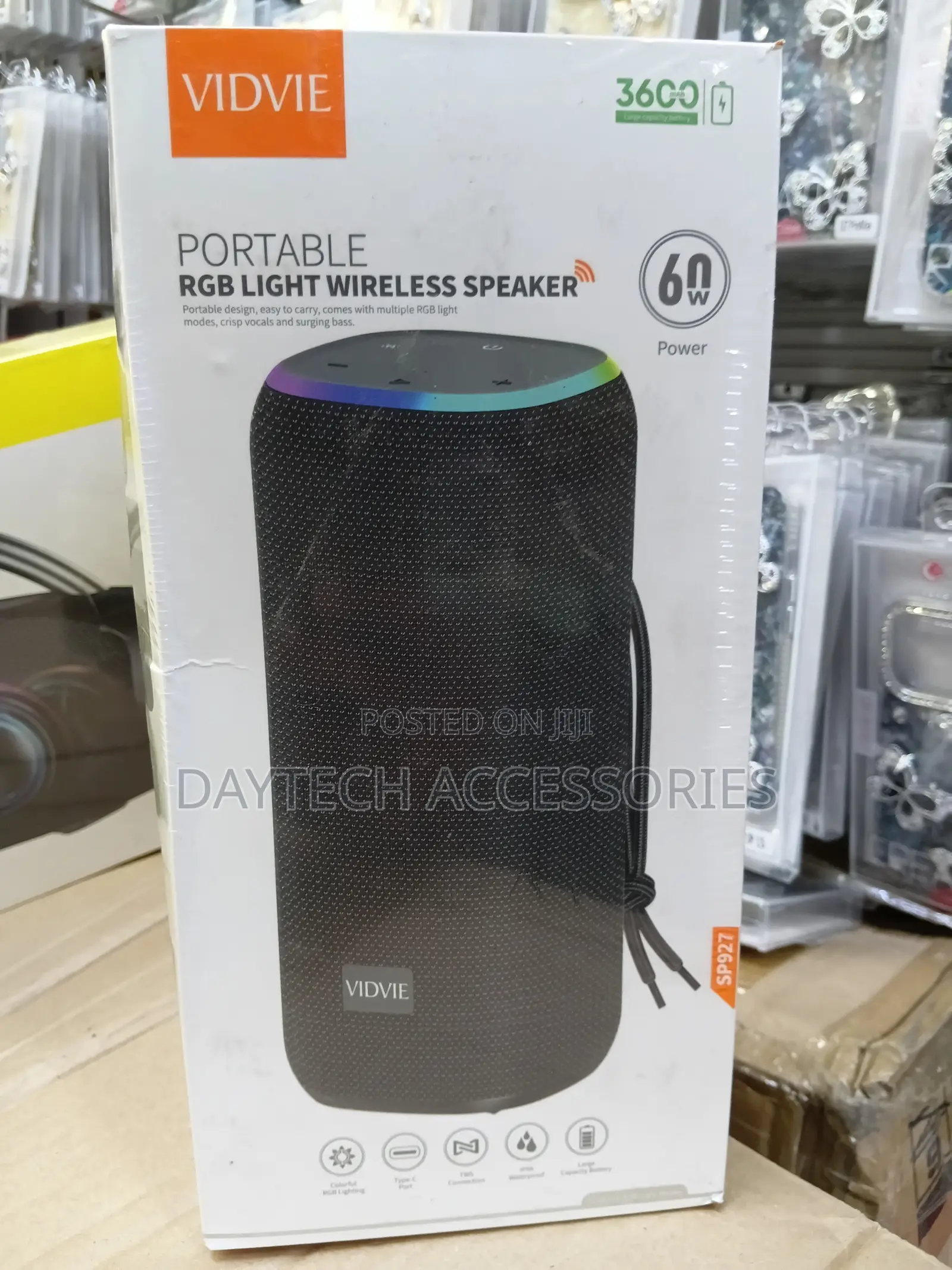This Is a Vidvie Sp927 Portable RGB Light Wireless Speaker