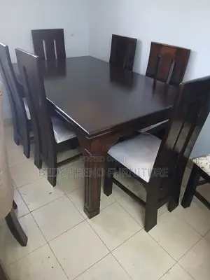 6 Seater Dining Set – Solid Wood Frame