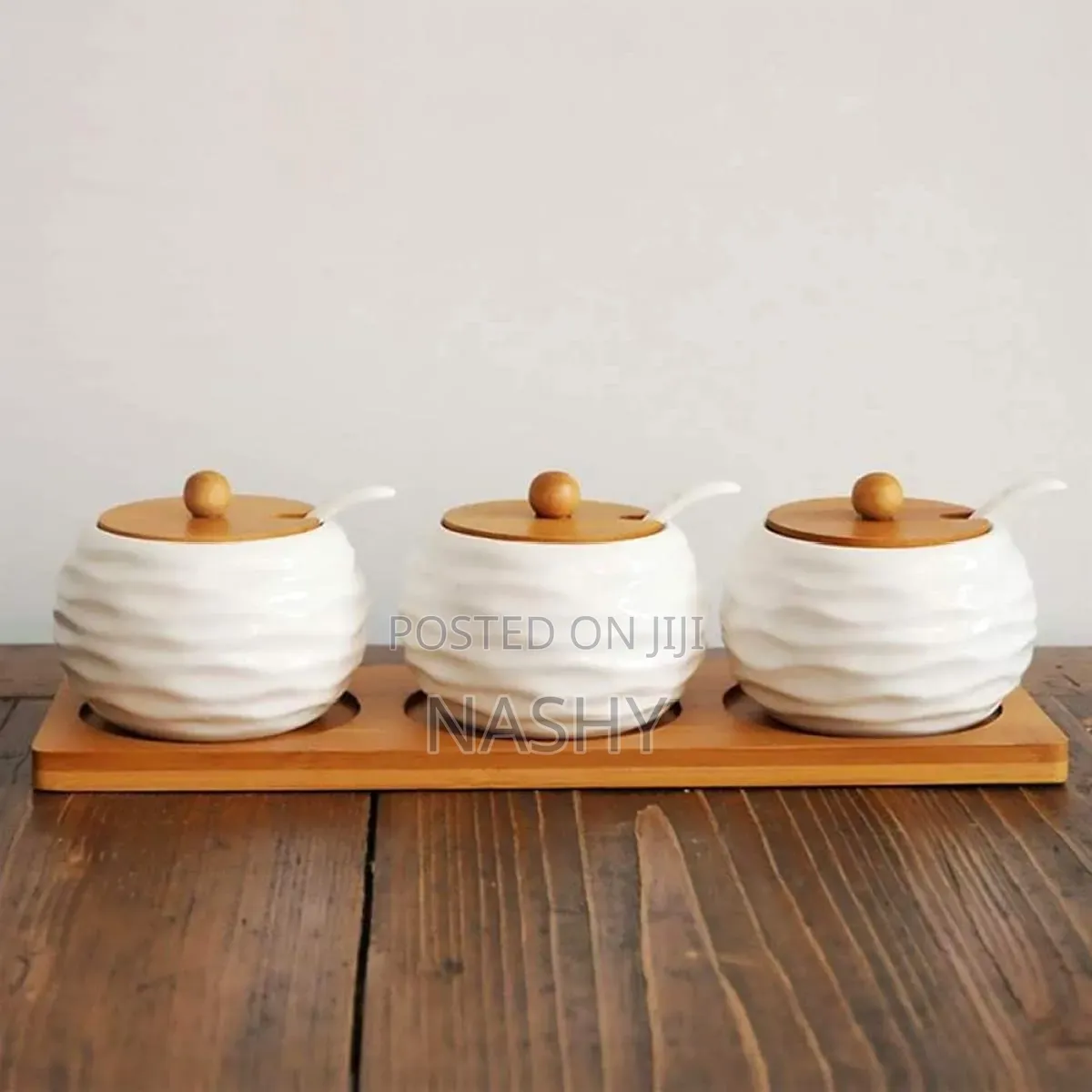 3 Pieces Ceramic Spice Or Sugar Set
