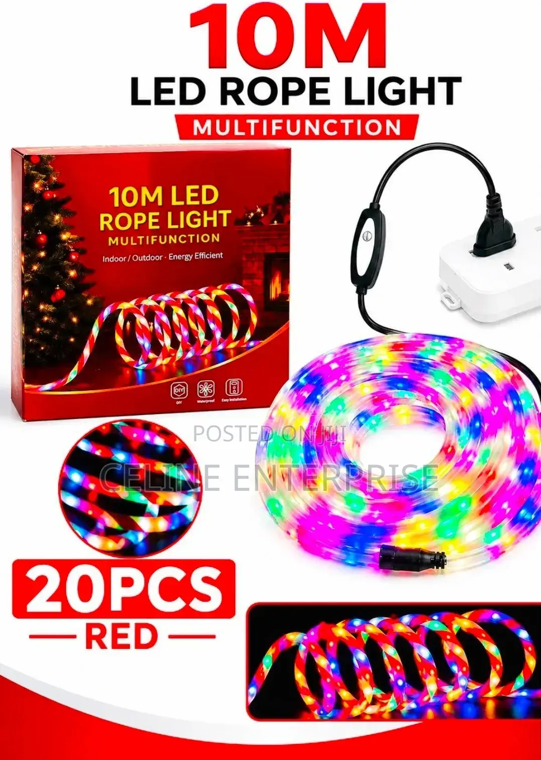 Ropelight 10m Red And White 10m
