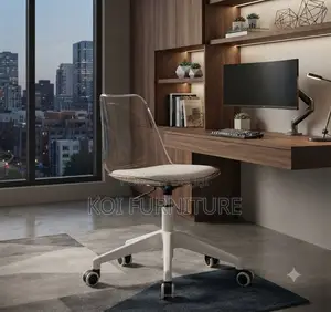 Dining Chairs; Acrylice Swivel Dining Chair With Clear Backrest