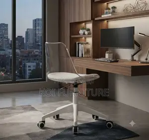 Dining Chairs; Acrylice Swivel Dining Chair With Clear Backrest