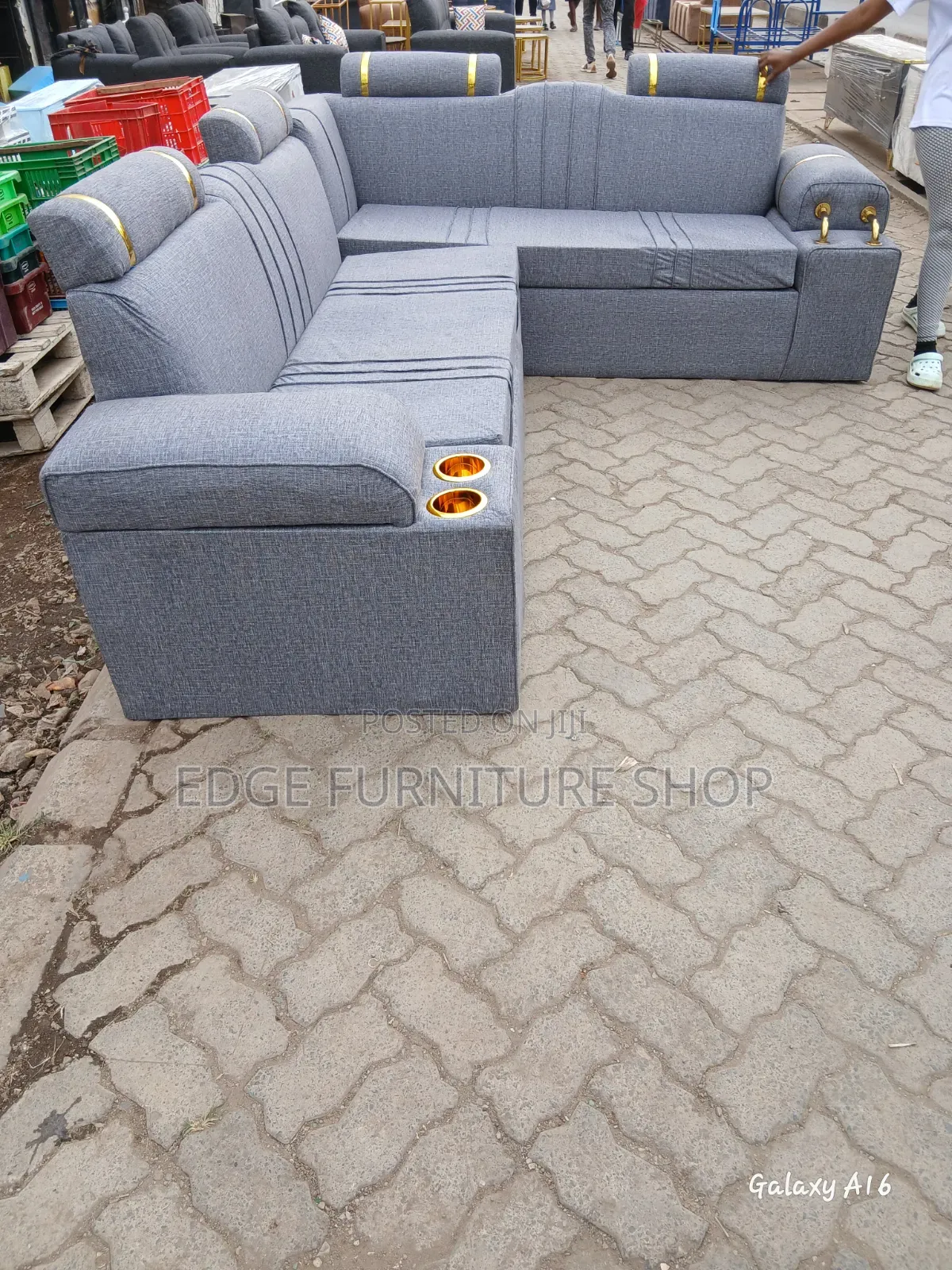 Grey Corner Seat Sofa Set for Sale