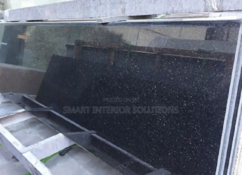 Natural Kenya Black Granite Slab 8×2ft – Ideal for Countertops