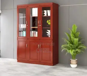 Office Cabinet : Wooden 3-Door Mahogany Cabinet