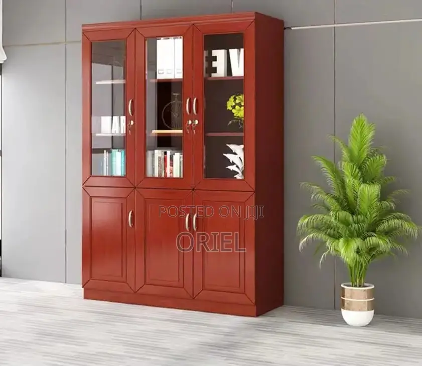 Office Cabinet : Wooden 3-Door Mahogany Cabinet