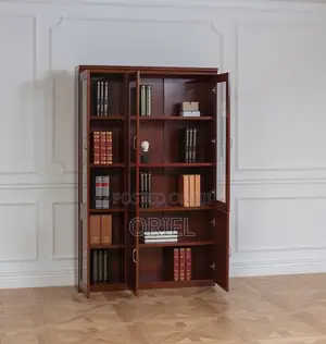Office Cabinet : Wooden 3-Door Mahogany Cabinet