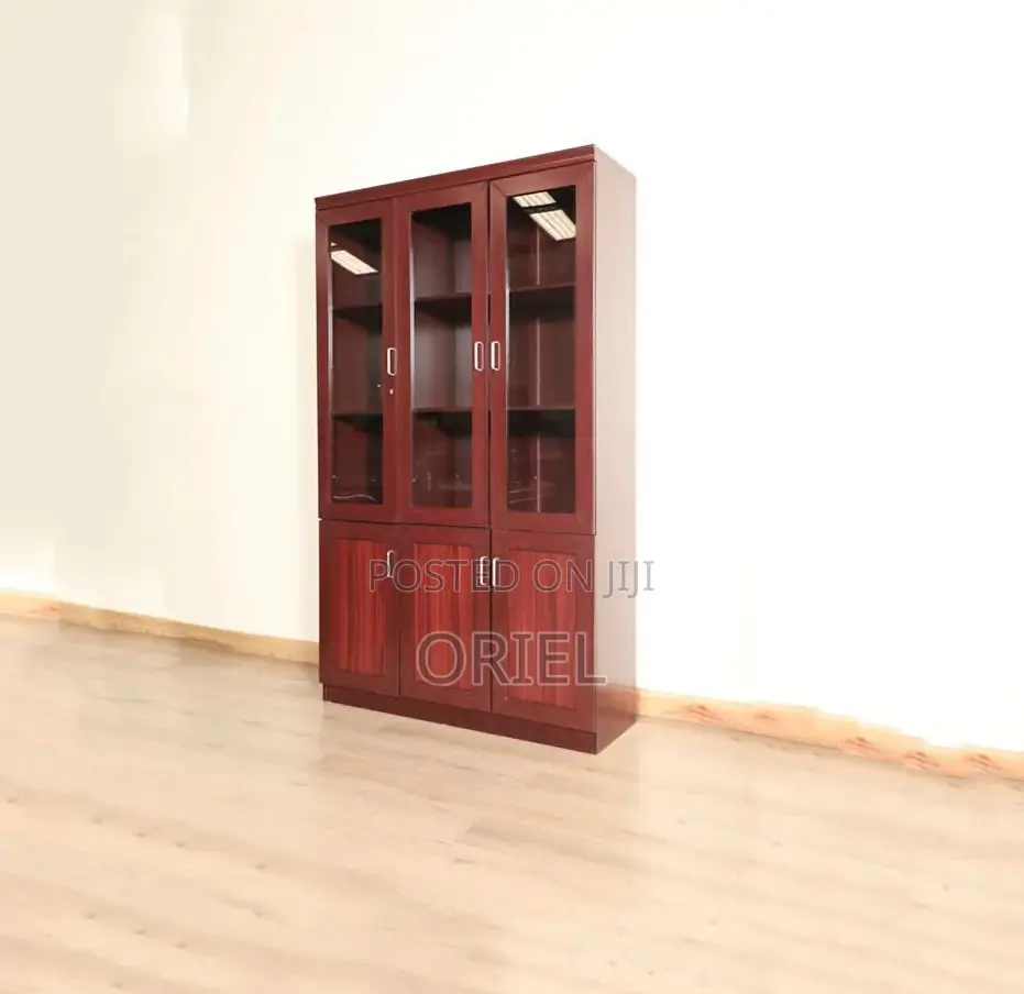 Office Cabinet : Wooden 3-Door Mahogany Cabinet