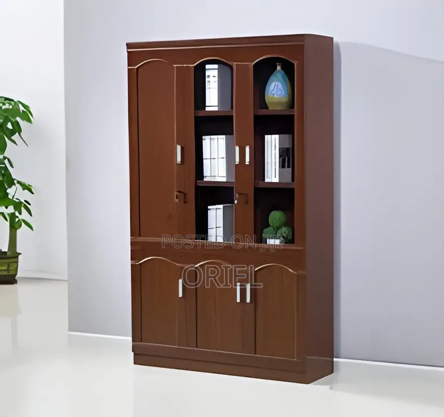 Office Cabinet : Wooden 3-Door Mahogany Cabinet