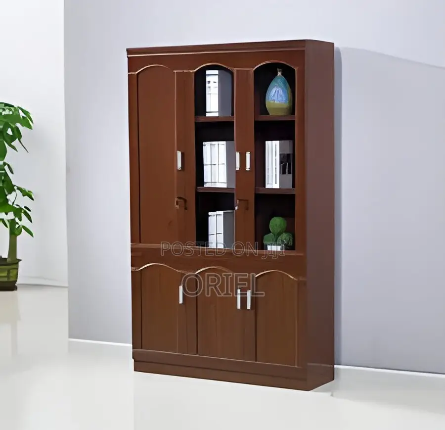 Office Cabinet : Wooden 3-Door Mahogany Cabinet