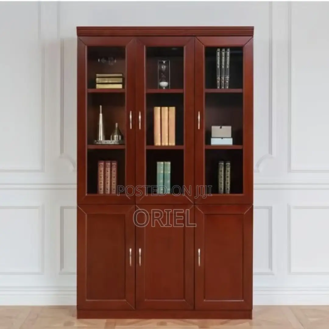 Office Cabinet : Wooden 3-Door Mahogany Cabinet