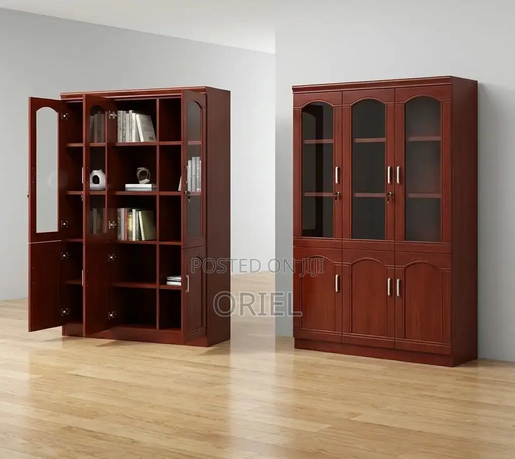 Office Cabinet : Wooden 3-Door Mahogany Cabinet