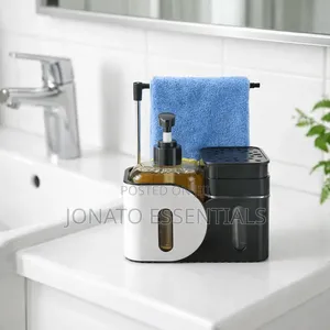 3-in-1 Kitchen Sink Organizer Soap Dispenser - Modern Space Saver