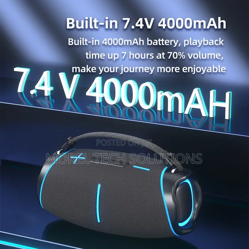 80w High-Power Bluetooth Speaker Heavy Bass Subwoofer, Ipx5 Waterproof