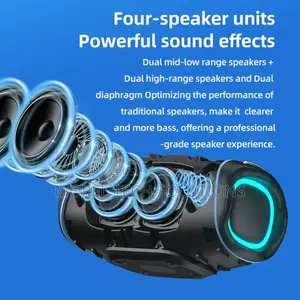 80w High-Power Bluetooth Speaker Heavy Bass Subwoofer, Ipx5 Waterproof