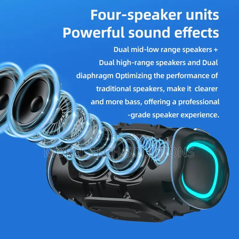 80w High-Power Bluetooth Speaker Heavy Bass Subwoofer, Ipx5 Waterproof