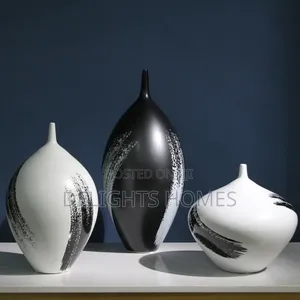 Small Neck Glossy Wave Vase Set_ex