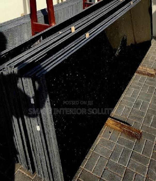 Luxury Polished Black Granite Slab – 8ft × 2ft