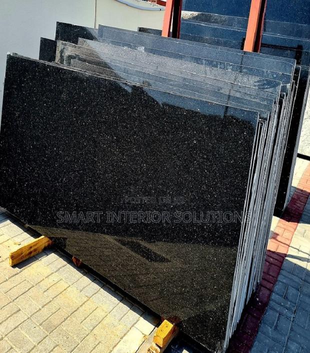 Luxury Polished Black Granite Slab – 8ft × 2ft - thumbnail 2