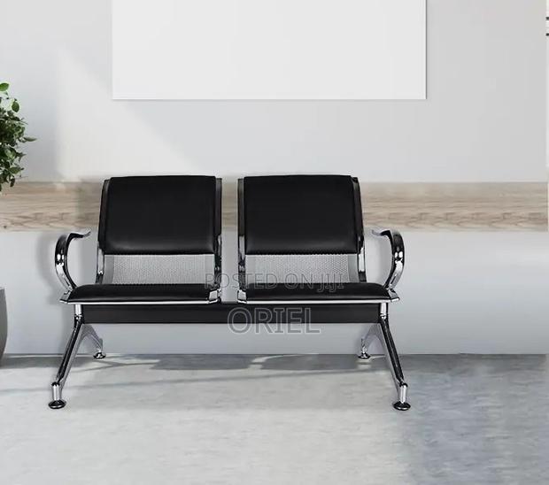 Office Bench 2-Seater Leather Padded Office Reception Waiting Bench - thumbnail 6