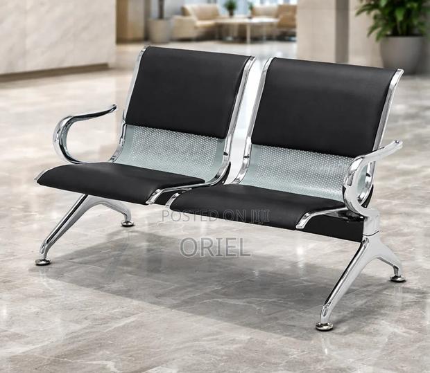 Office Bench 2-Seater Leather Padded Office Reception Waiting Bench - thumbnail 12