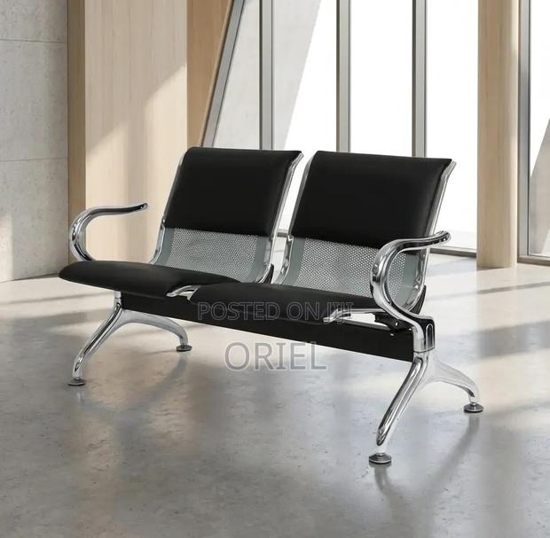 Office Bench 2-Seater Leather Padded Office Reception Waiting Bench - thumbnail 14